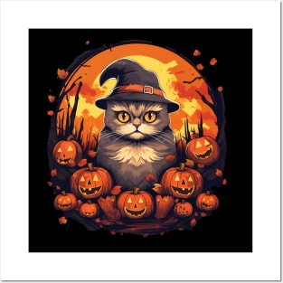 Scottish Fold Cat Halloween, Cat Love Posters and Art
